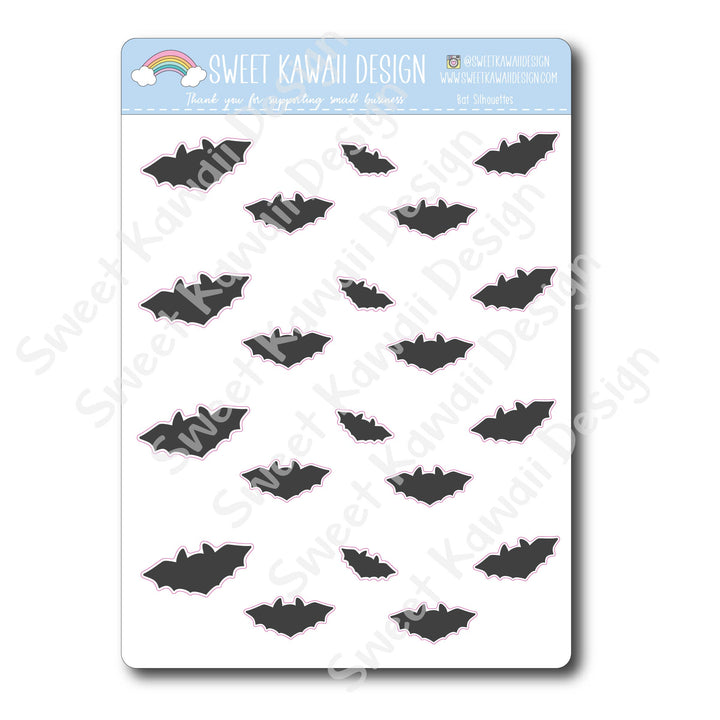 Kawaii Bat Silhouette Stickers