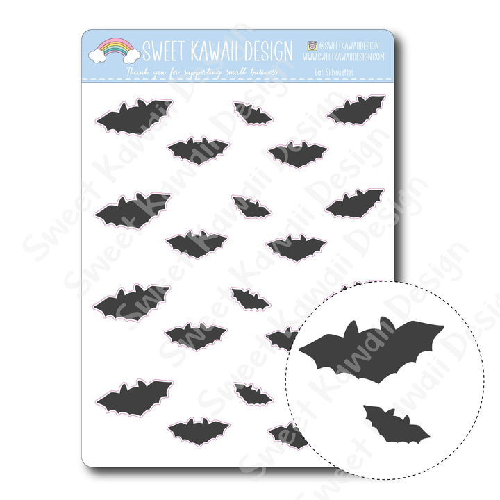 Kawaii Bat Silhouette Stickers