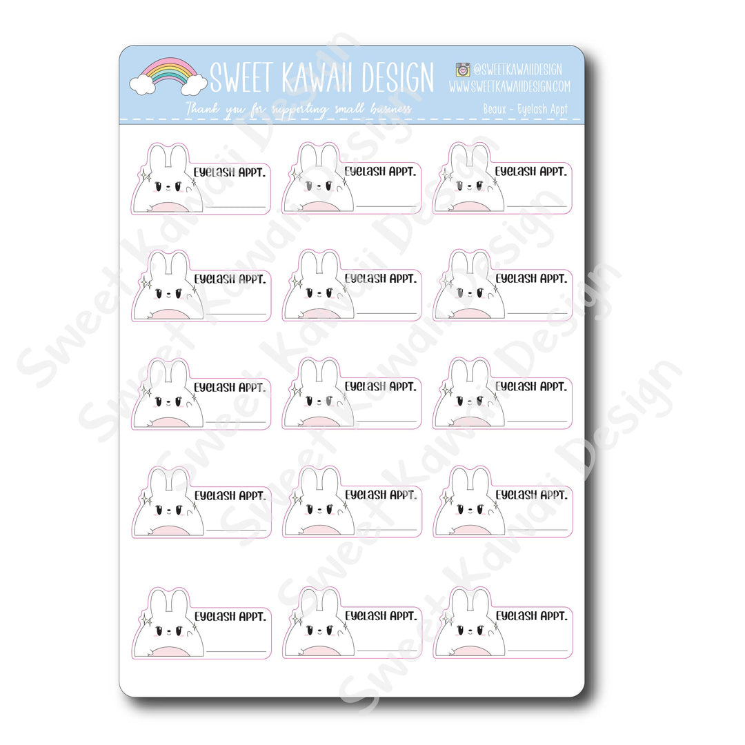 Kawaii Beaux Stickers - Eyelash Appt