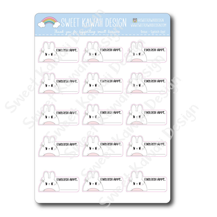 Kawaii Beaux Stickers - Eyelash Appt