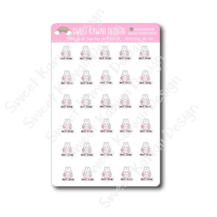 Kawaii Beaux Stickers - Must Clean