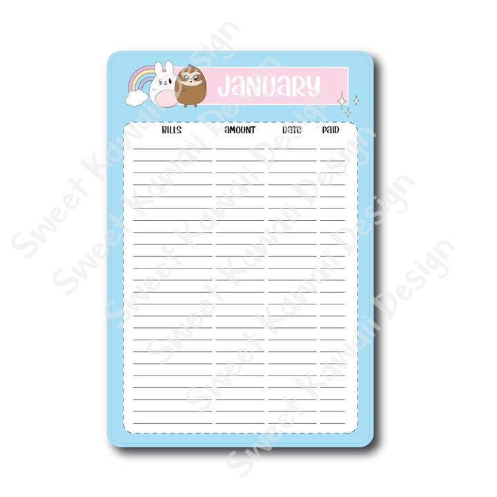 4x6 Jumbo Sticker Kit - Bill Tracker