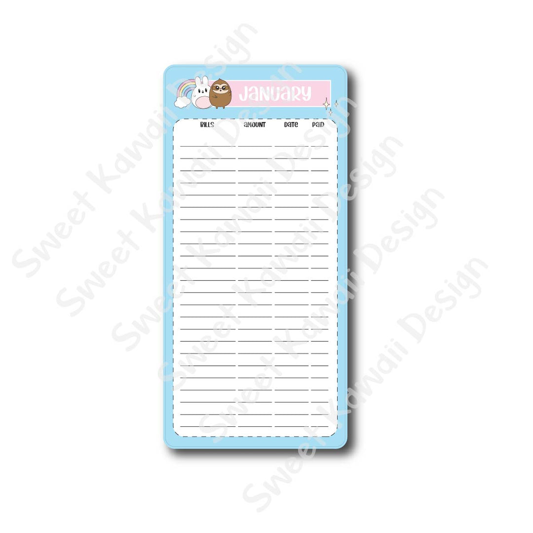 Hobonichi WEEKS Jumbo Sticker Kit - Bill Tracker (3.25x6.87)