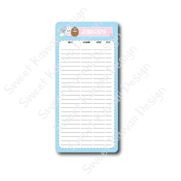 Hobonichi WEEKS Jumbo Sticker Kit - Bill Tracker (3.25x6.87)