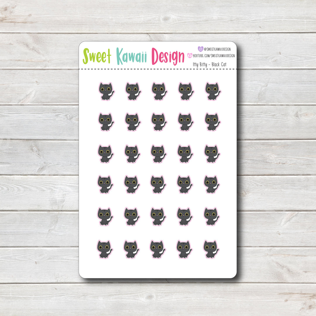 Kawaii Black Cat Stickers