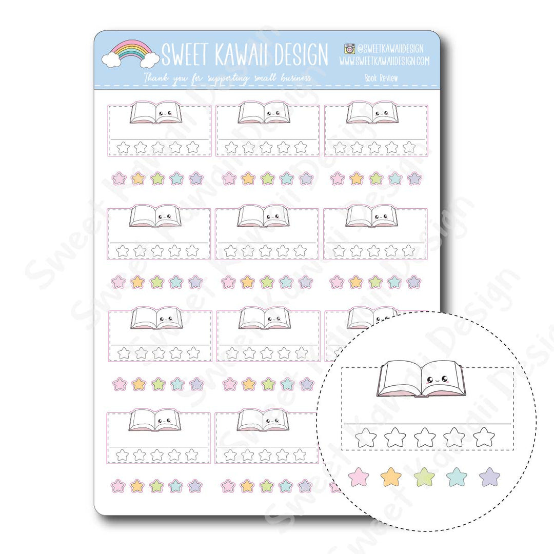 Kawaii Books Review Stickers