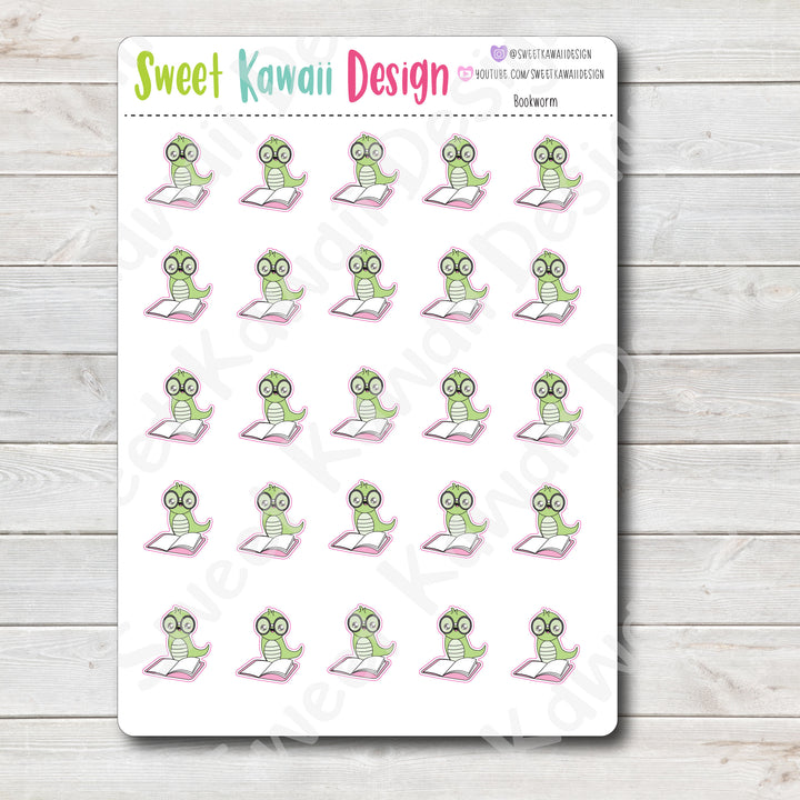 Kawaii Bookworm Stickers