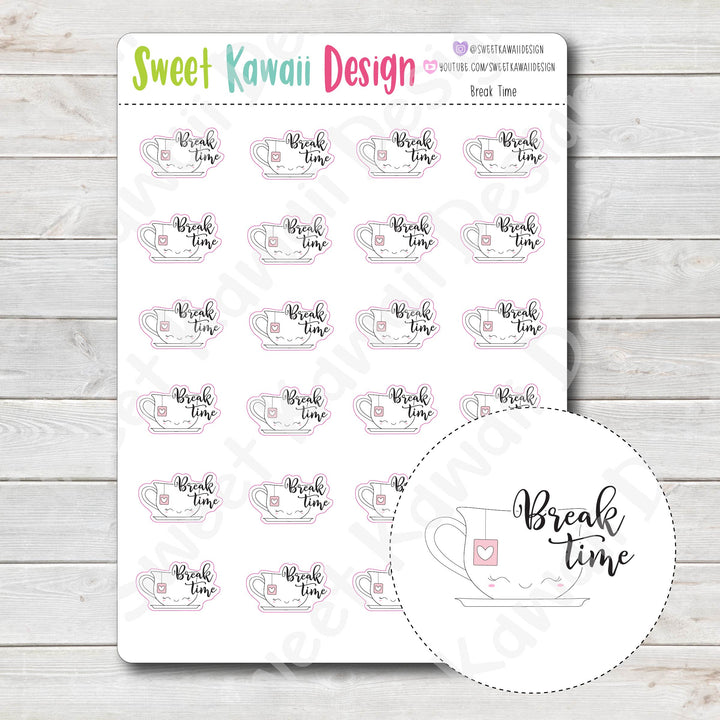 Kawaii Break Time (Tea) Stickers