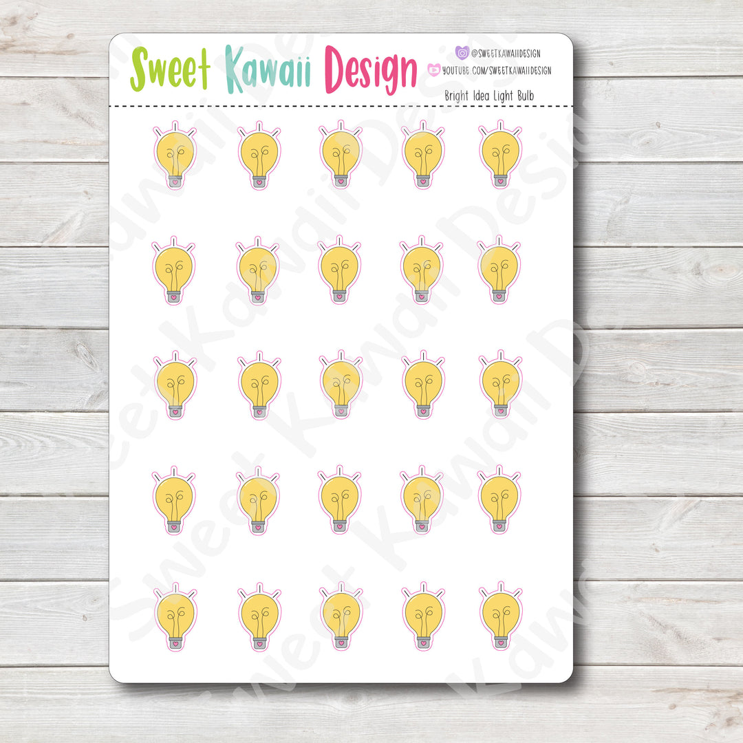 Kawaii Bright Idea Light Bulb Stickers
