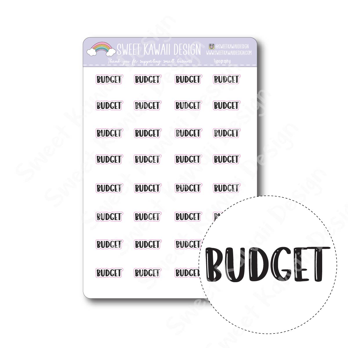 Typography Stickers - Budget*