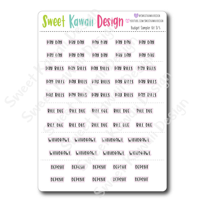 Kawaii Budget Sampler Kit