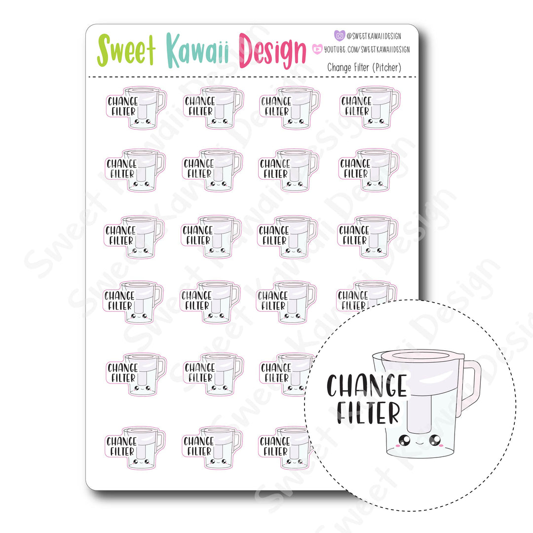 Kawaii Change Filter (Pitcher) Stickers