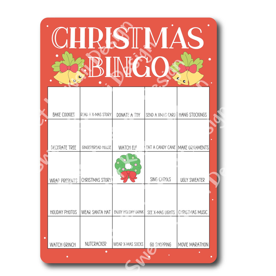 Kawaii Jumbo Sticker - Christmas Bingo (5x7)