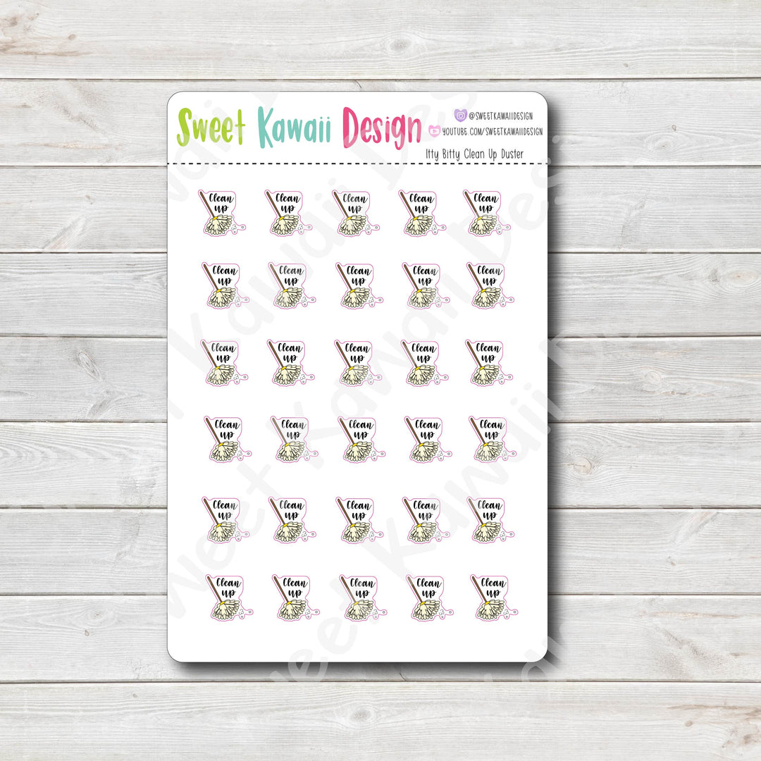 Kawaii Clean Up (Duster) Stickers