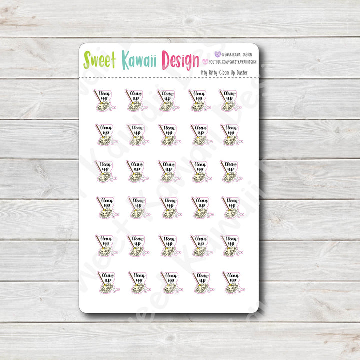 Kawaii Clean Up (Duster) Stickers