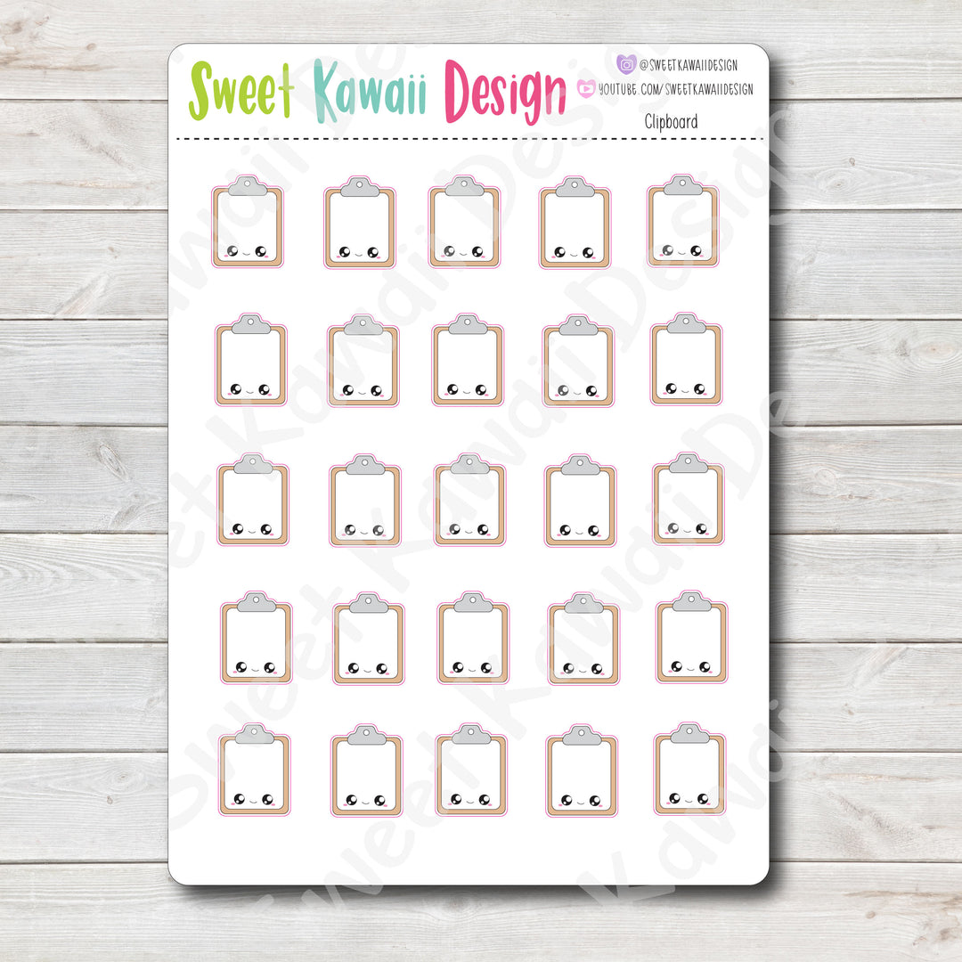 Kawaii Clipboard Stickers