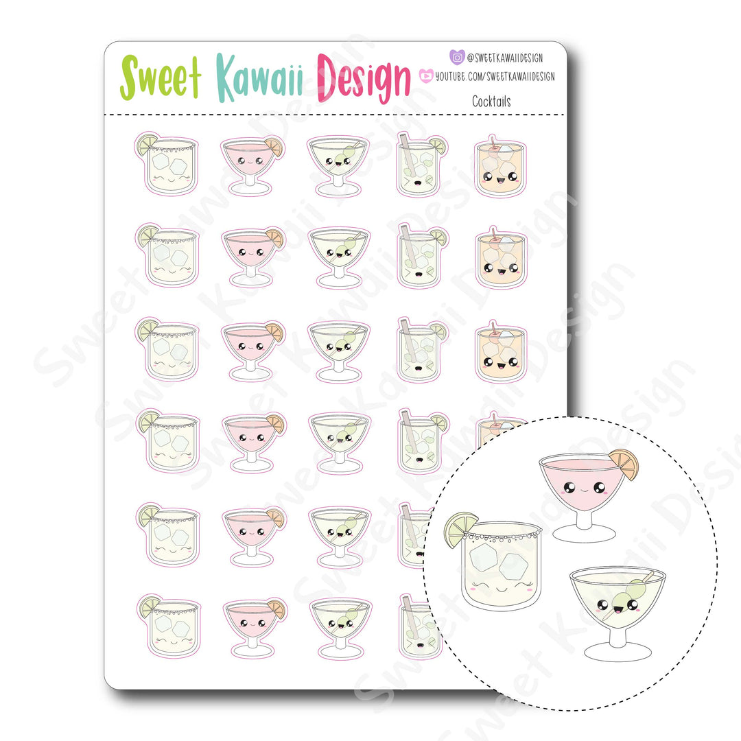 Kawaii Cocktail Stickers