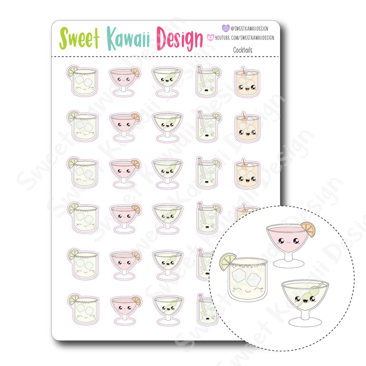 Kawaii Cocktail Stickers
