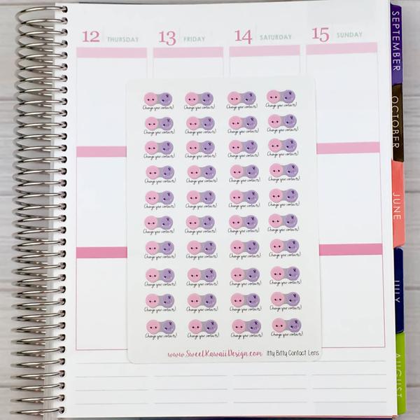 Kawaii Contact Lens Reminder Stickers