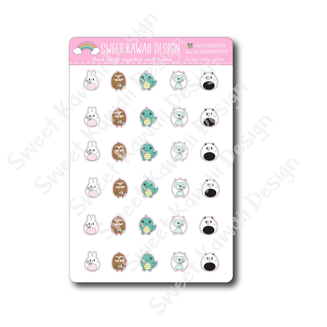 Kawaii Critter Stickers - Asthma