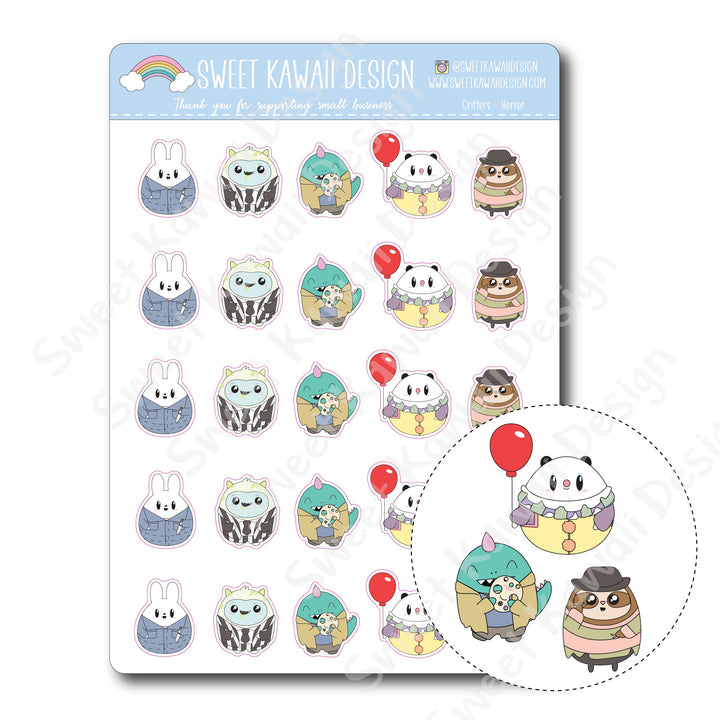 Kawaii Critter Stickers - Horror Critters