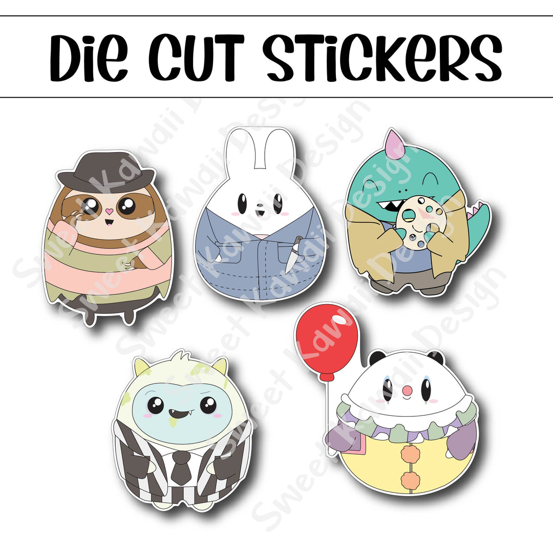 Kawaii Horror Critters Diecut Sticker Set