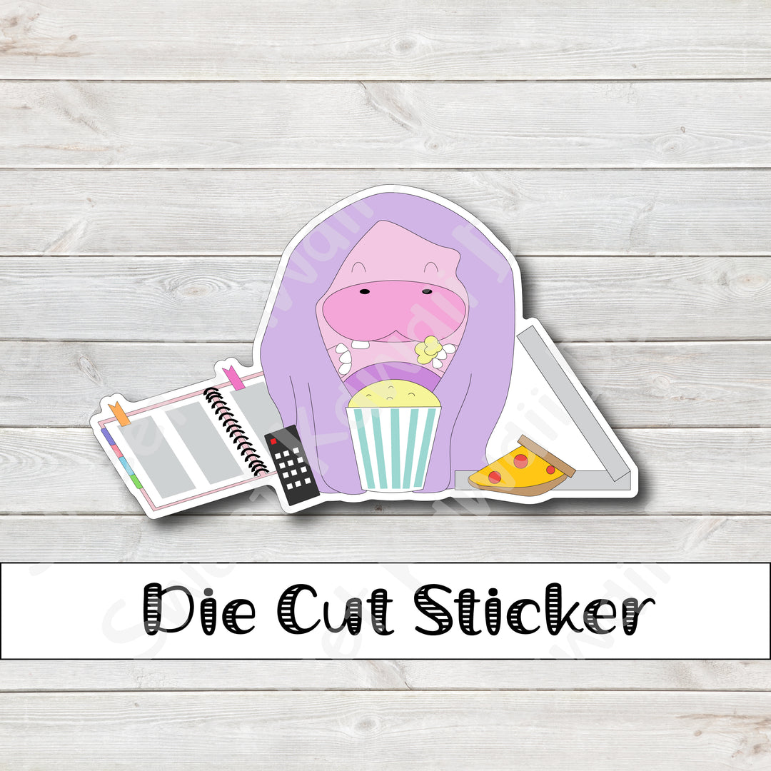 Kawaii Lazy Petunia Die Cut Sticker