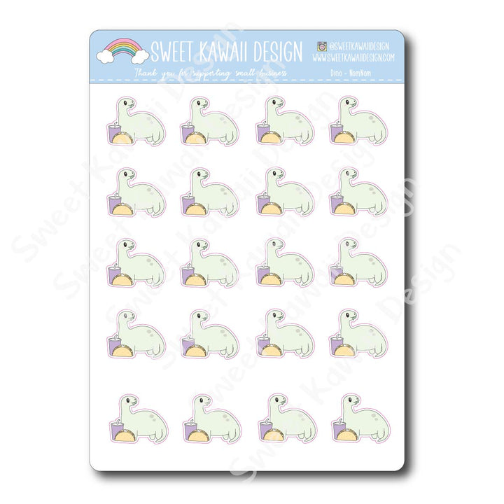 Kawaii Dino Stickers - Nom Nom
