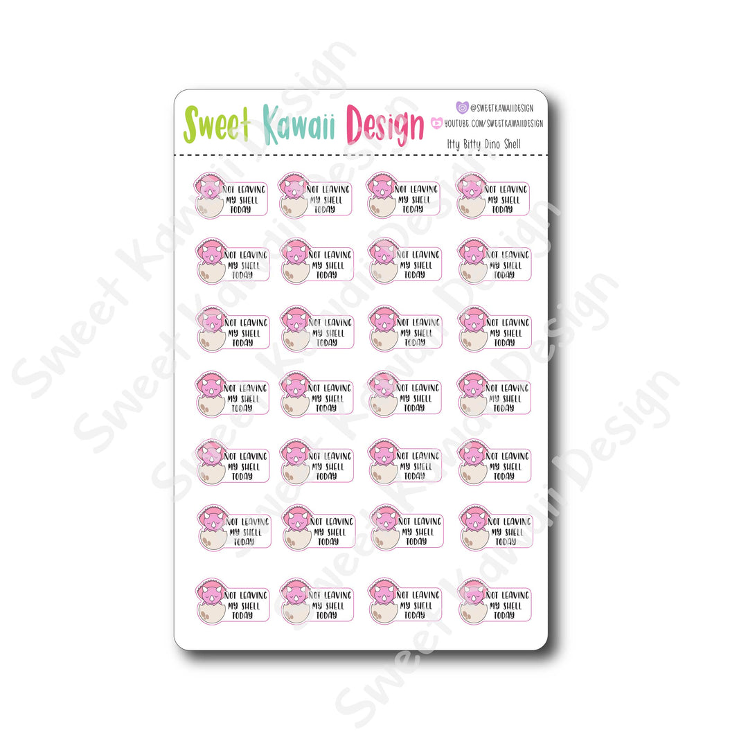 Kawaii Dino Shell Stickers