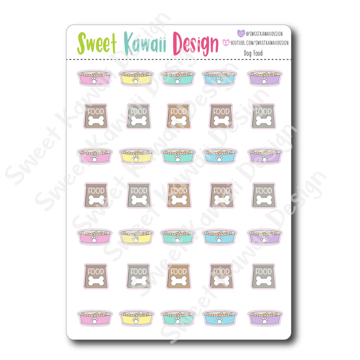 Kawaii Dog Food Stickers