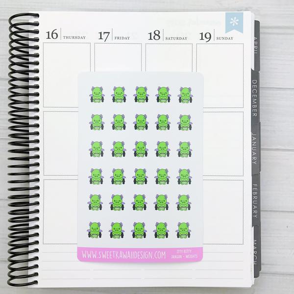 Kawaii Dragon Stickers - Weights