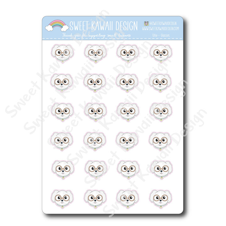 Kawaii Ellie Stickers - Glasses
