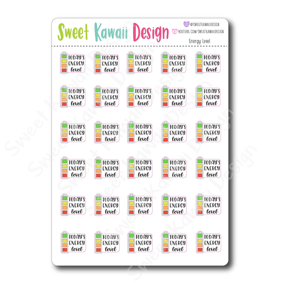 Kawaii Energy Level Stickers