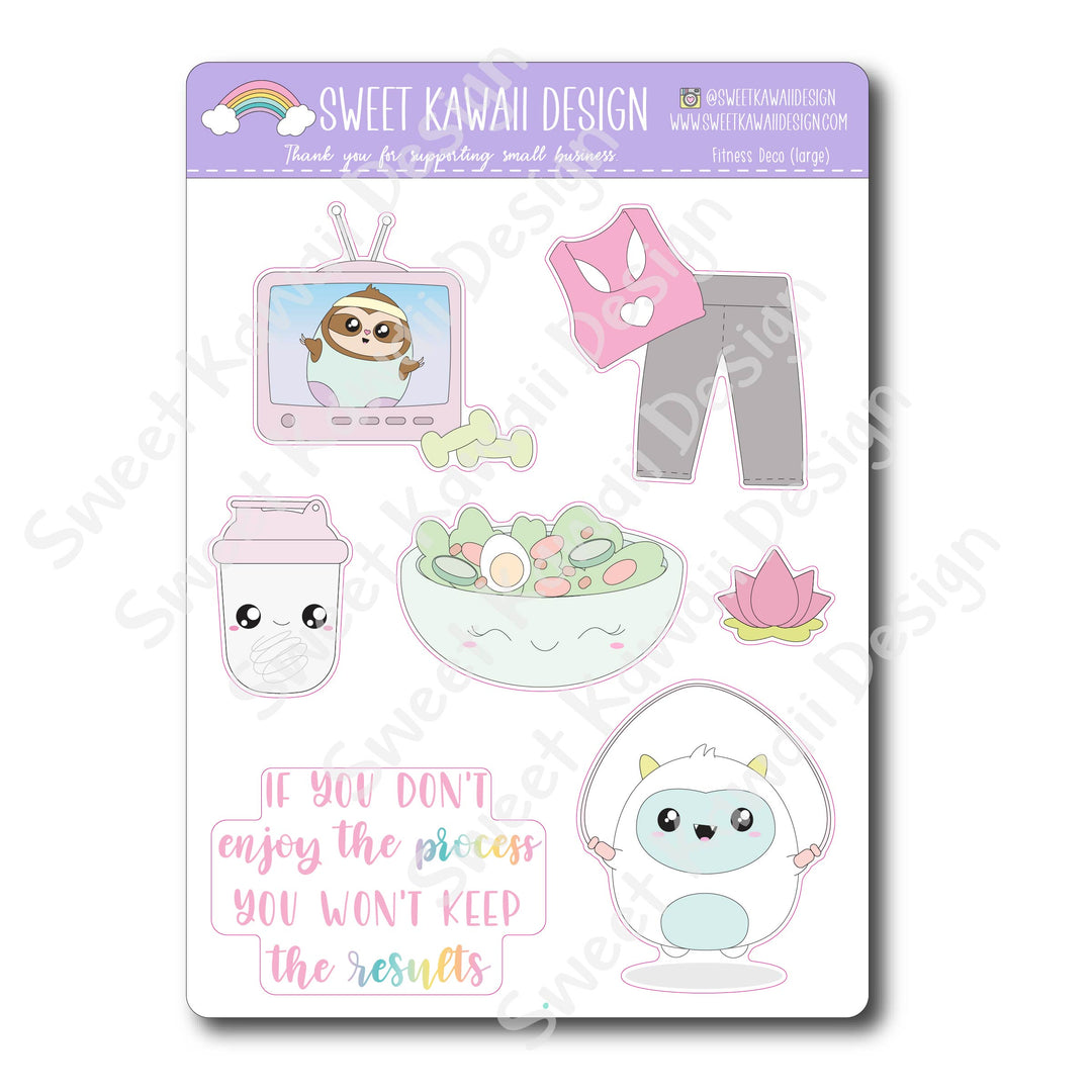 Kawaii Fitness Deco (Large) Stickers