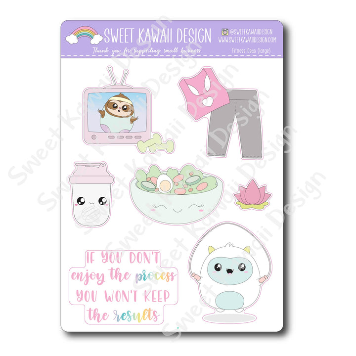 Kawaii Fitness Deco (Large) Stickers