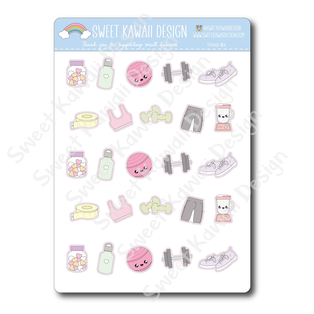 Kawaii Fitness Mix Stickers