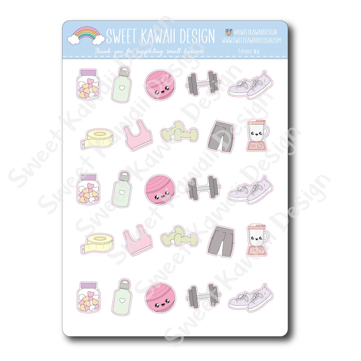 Kawaii Fitness Mix Stickers