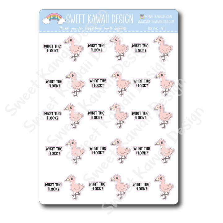 Kawaii Flamingo Stickers - WTF