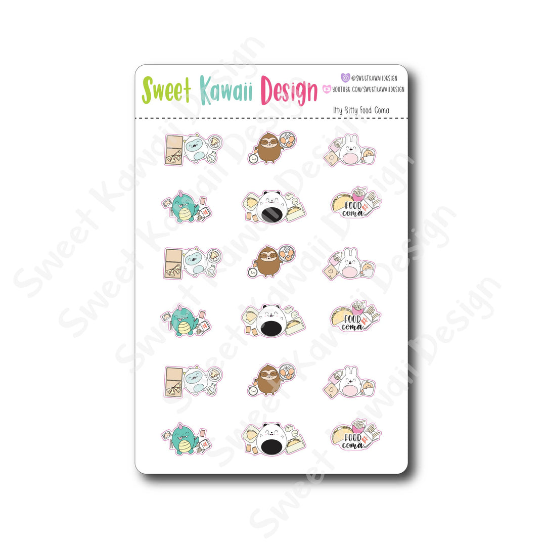 Kawaii Food Coma Stickers
