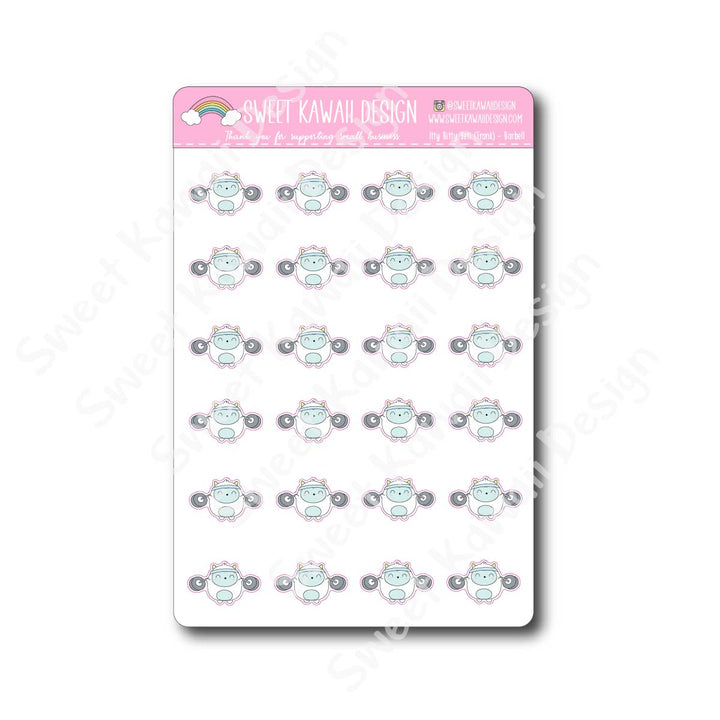 Kawaii Yeti (Frank) Stickers - Barbell