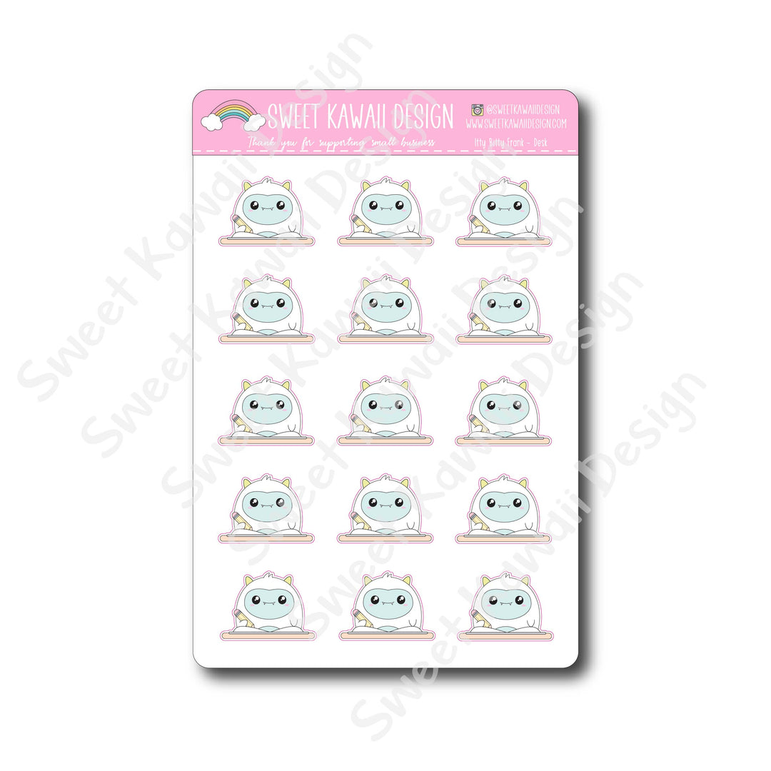 Kawaii Yeti (Frank) Stickers - Desk