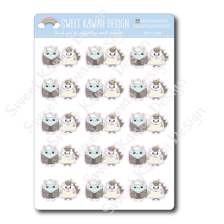 Kawaii Frank-n-couple Stickers