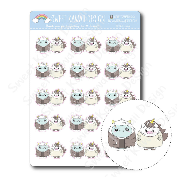 Kawaii Frank-n-couple Stickers