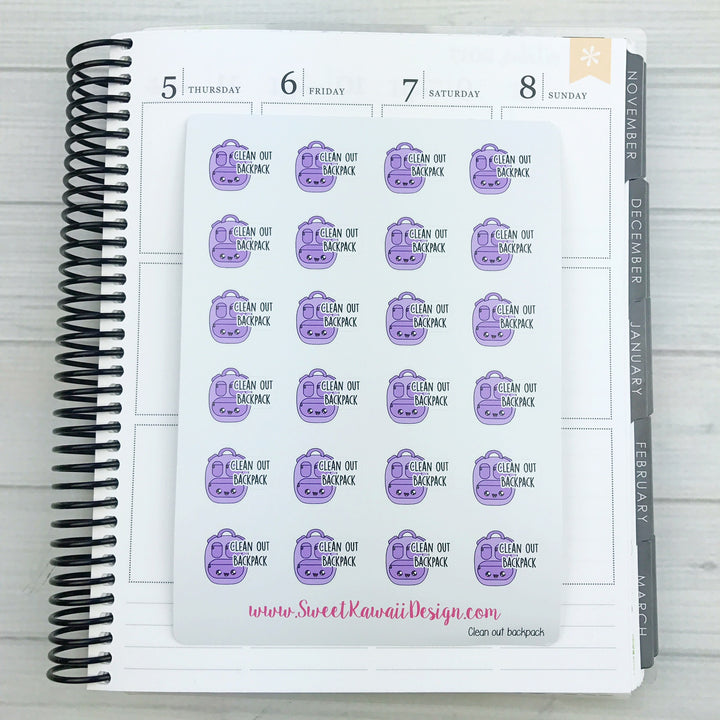 Kawaii Clean Out Backpack Stickers