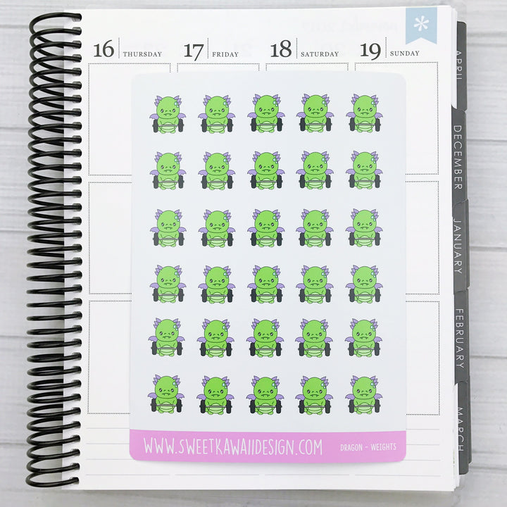 Kawaii Dragon Stickers - Weights