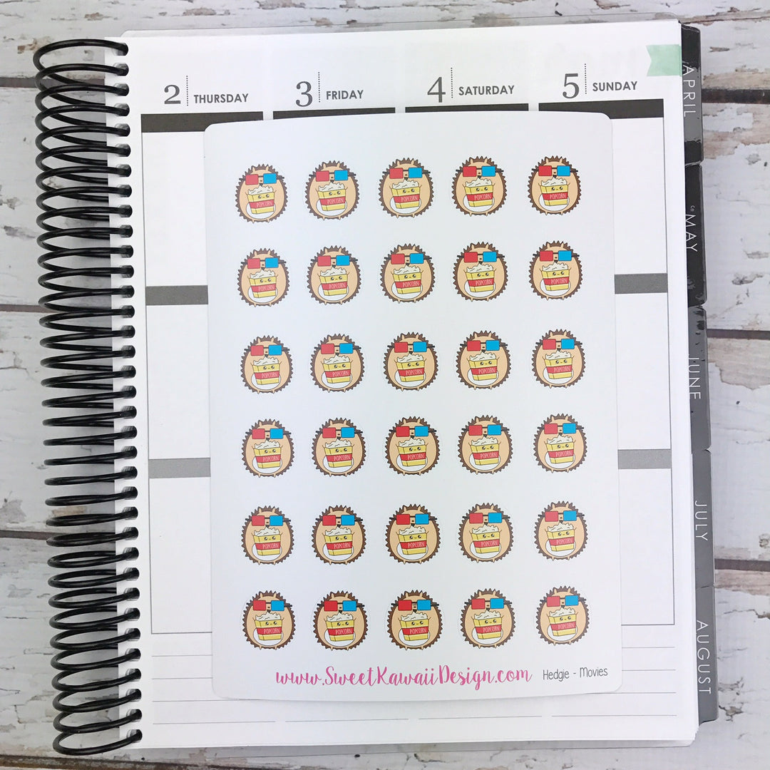 Kawaii Hedgehog Stickers - Movies