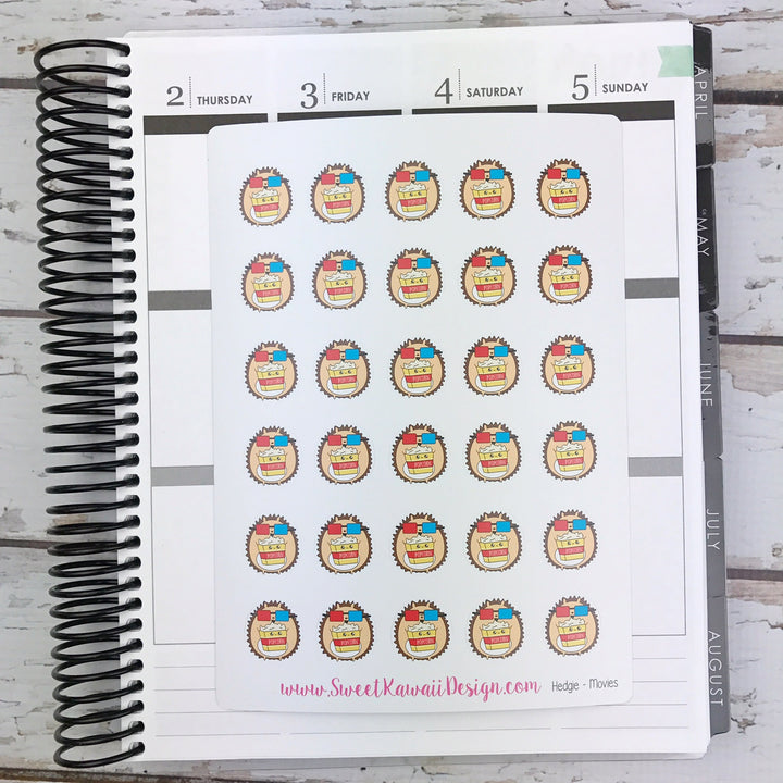 Kawaii Hedgehog Stickers - Movies