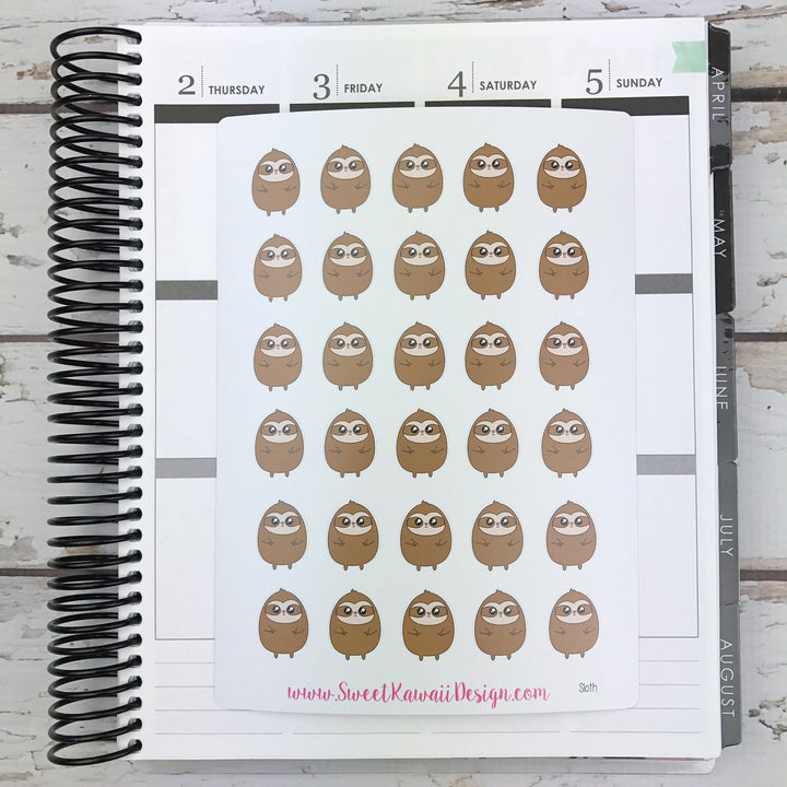 Kawaii Sloth Stickers