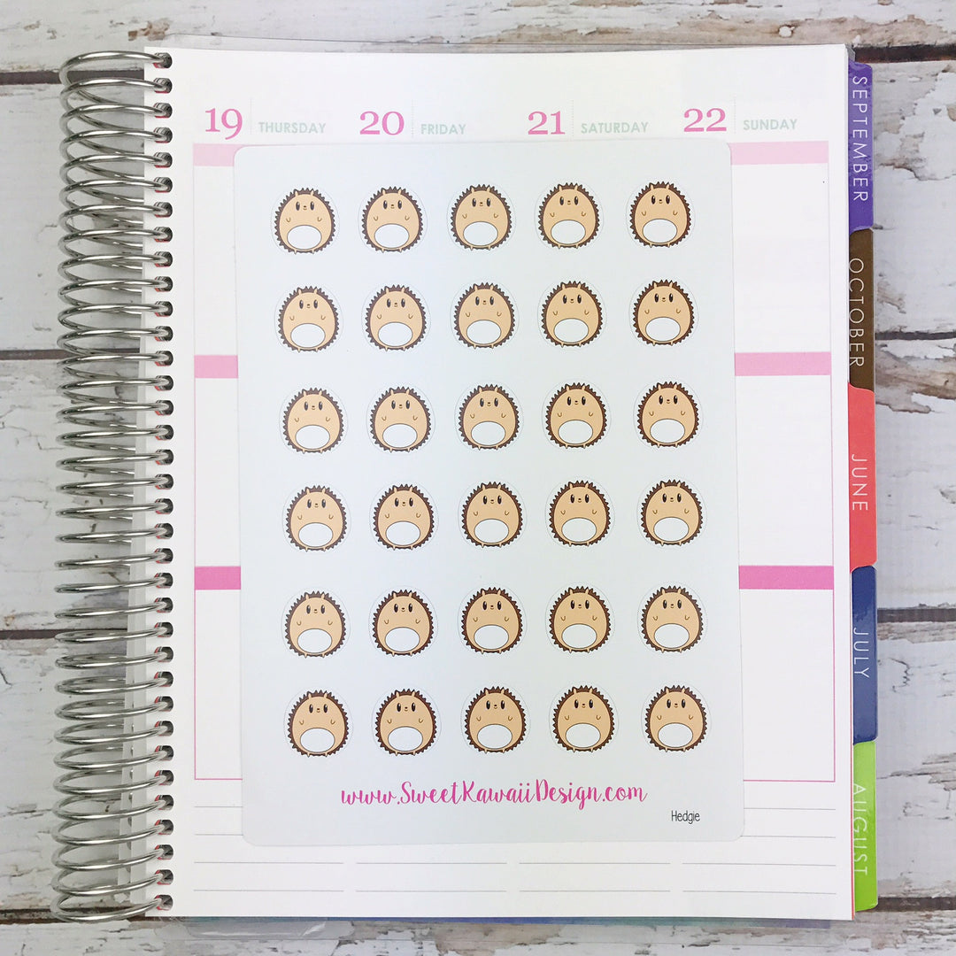 Kawaii Hedgehog Stickers