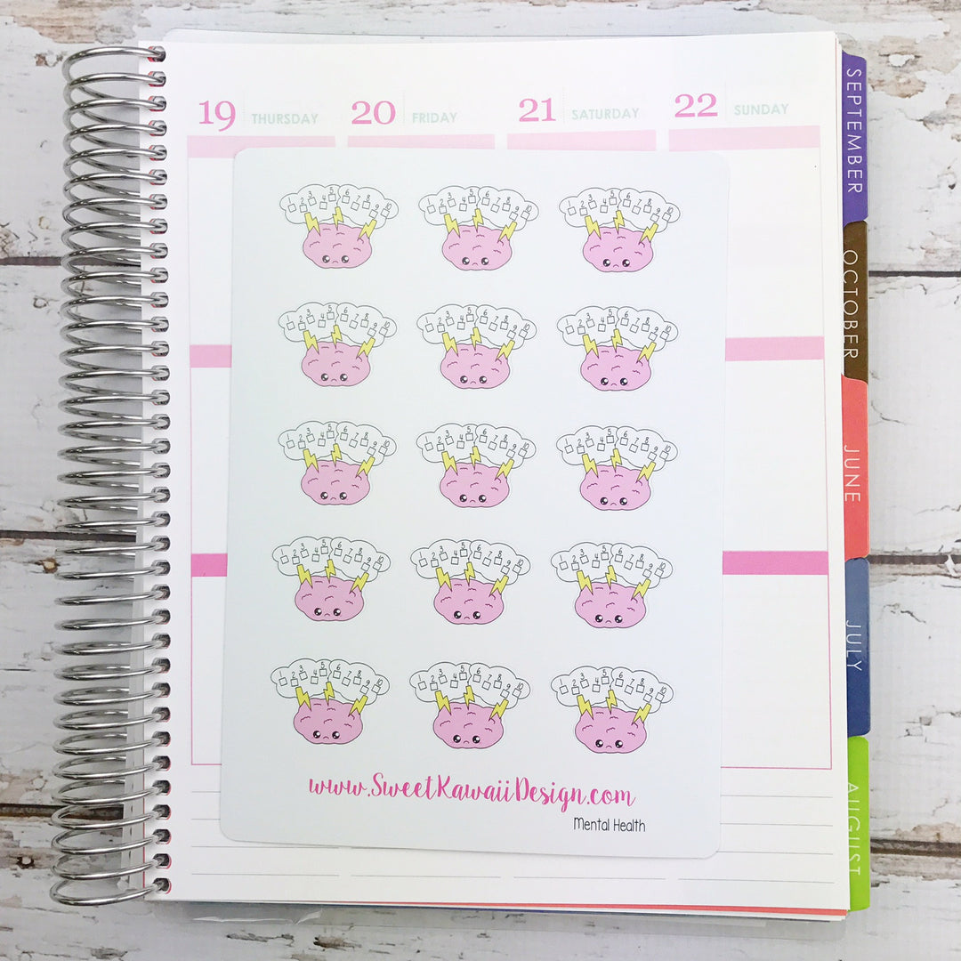 Kawaii Mental Health Stickers